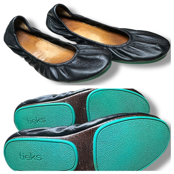 Tieks by Gavrieli‎ Black Leather Ballet Flats Shoes Womens Size 8 Balletcore